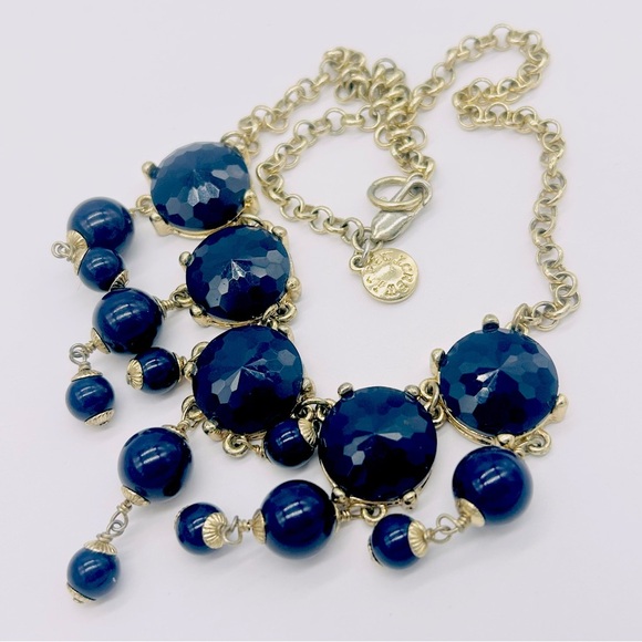 J. Crew Navy Blue Bauble Drop Necklace - Picture 2 of 3